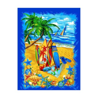  Пляжное вафельное полотенце "Пляж" 100x150